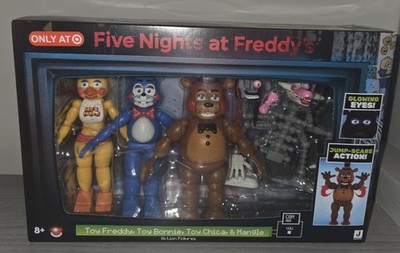 FIVE NIGHTS AT FREDDY'S Toy Freddy Bonnie Chica Mangle 4 Figure Pack Eyes Glow