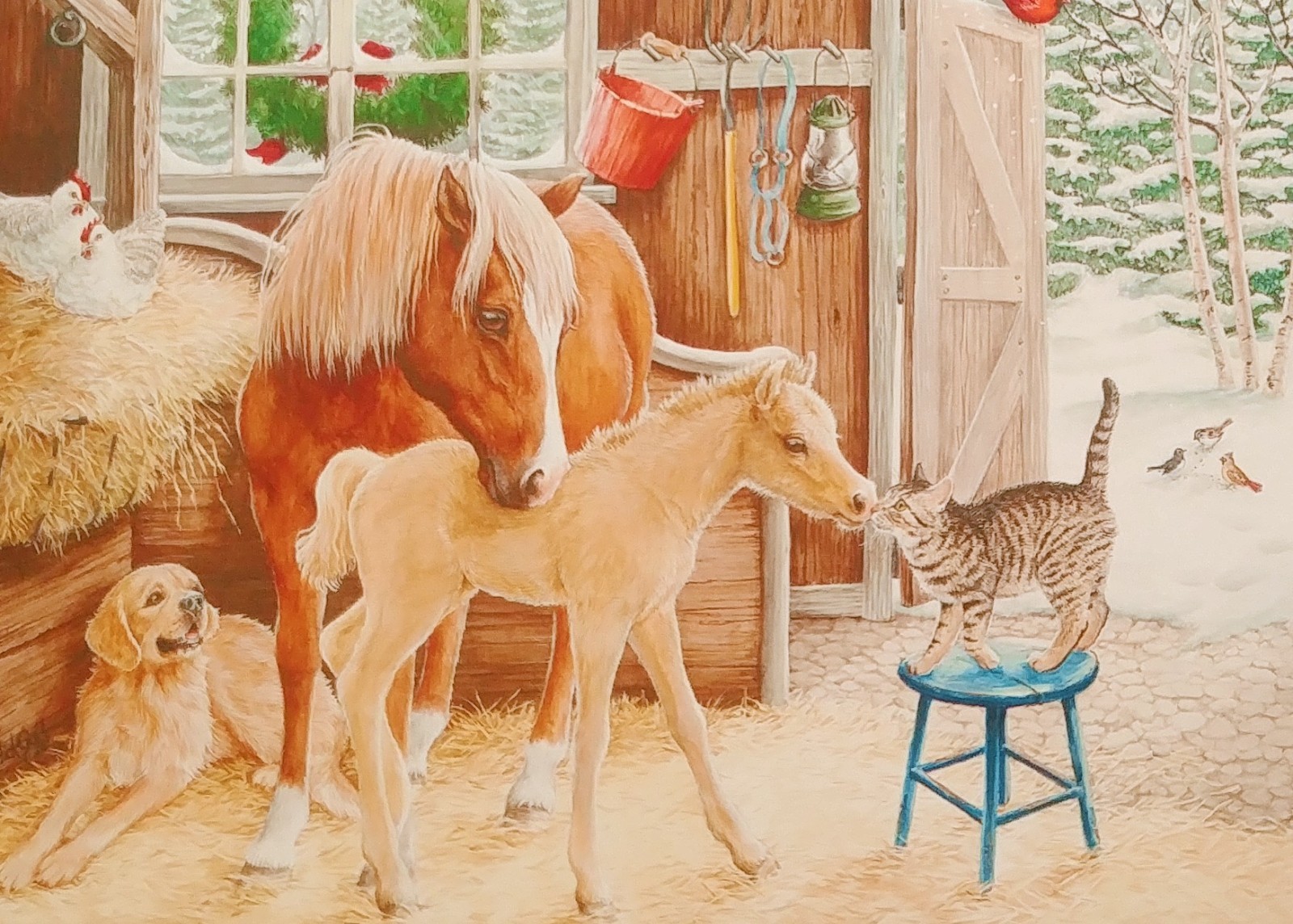 "Western Kiddos" (4) Leanin Tree Christmas, New YR Cards, New With (4) Envelopes