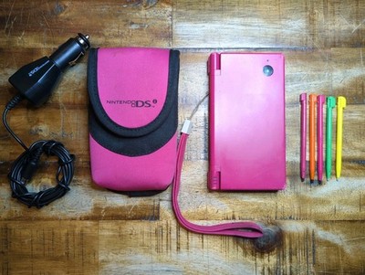 Pink Nintendo DSI Game Console with Case, Charger & Stylus. Won't Charge 