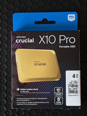 Crucial X10 PRO 4TB Portable SSD, USB-C 3.2 2x2, External Solid State Drive