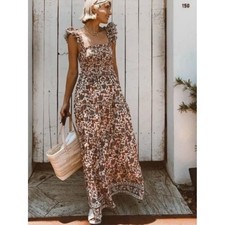 ANTHROPOLOGIE Love the Label Fredrika Tiered Maxi Dress Cottagecore Boho Nap S