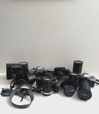 Vtg 35mm Slr Camera Lens Lot Minolta X-370s Srt101 Xg-m Partsrepair Untested