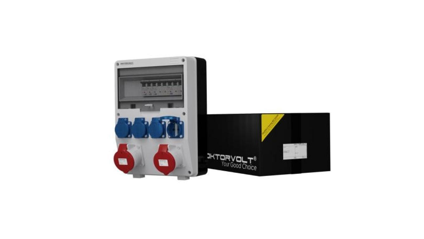 Construction distributor TD-S 2x32A 4x230V Schuko 2183 DV-2183-D