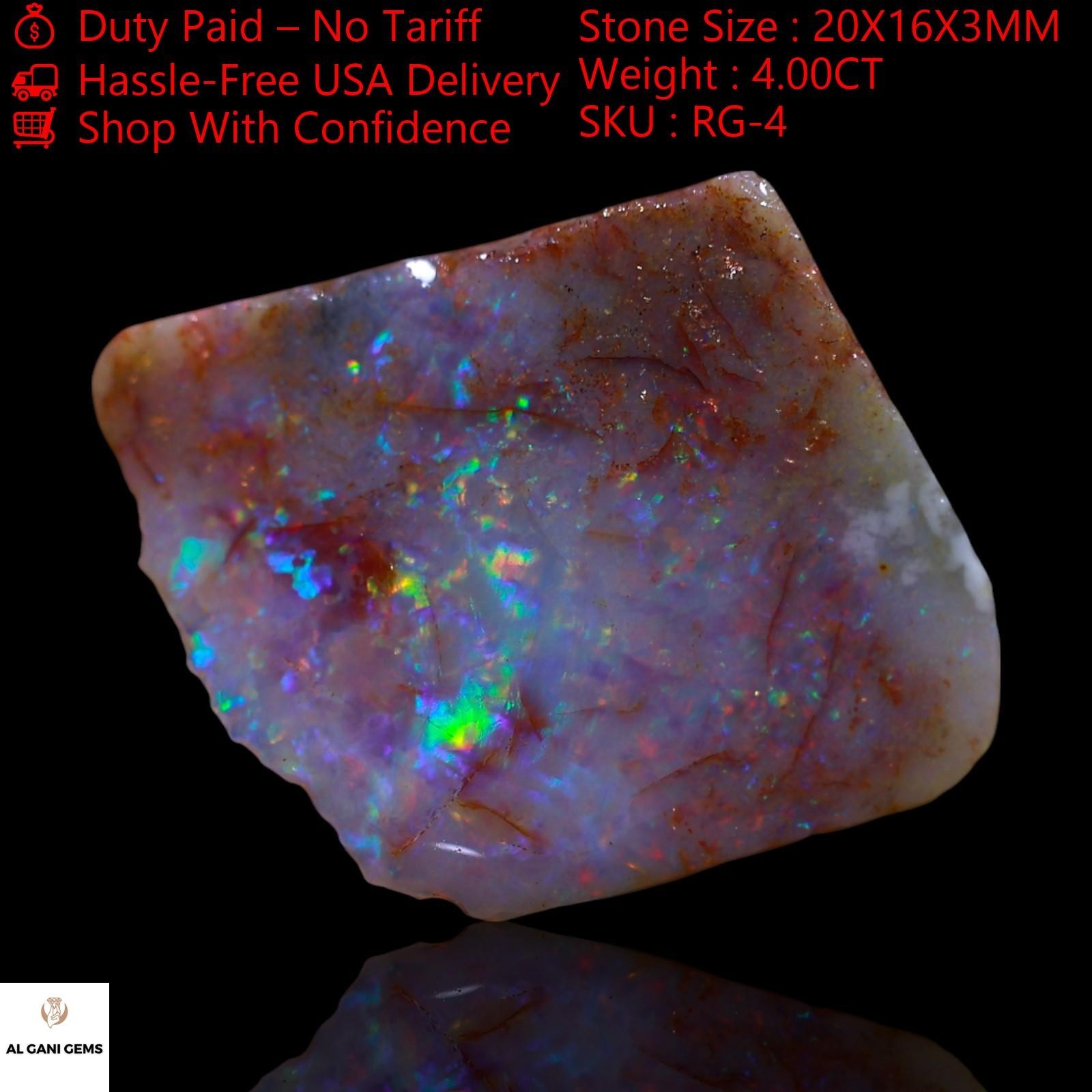 4.00 Cts Natural Fire Opal Astrology Rough Gemstone Necklace Supply 20x16x3 mm