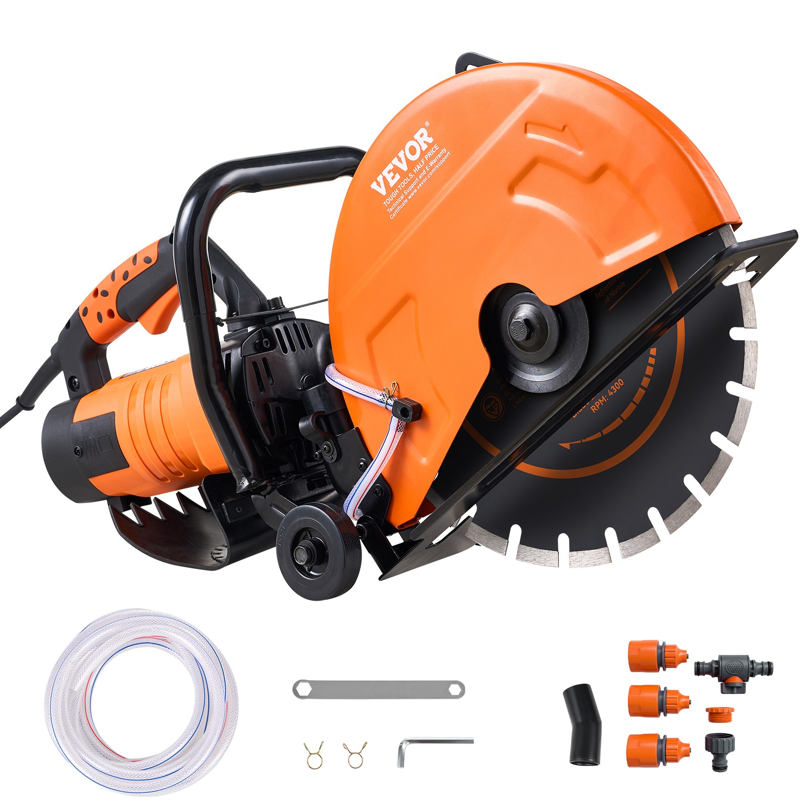 VEVOR 14'' Electric Concrete Saw Wet/Dry Saw Cutter with Blade