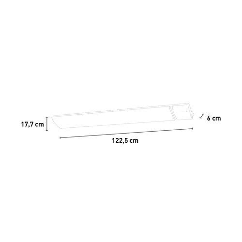 Pannello Radiante Riscaldante Elettrico da Esterno 122,5x17,7x6 cm 1800W Sined - Foto 9 di 9
