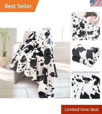 Charming Cow Print Fleece Blanket 50" x 60" - Cozy Plush Throw for Any Season