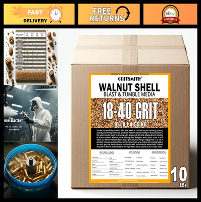 10 LBS Ground Walnut Shell Media - 18-40 Grit for Tumbling, Blasting, Polishing