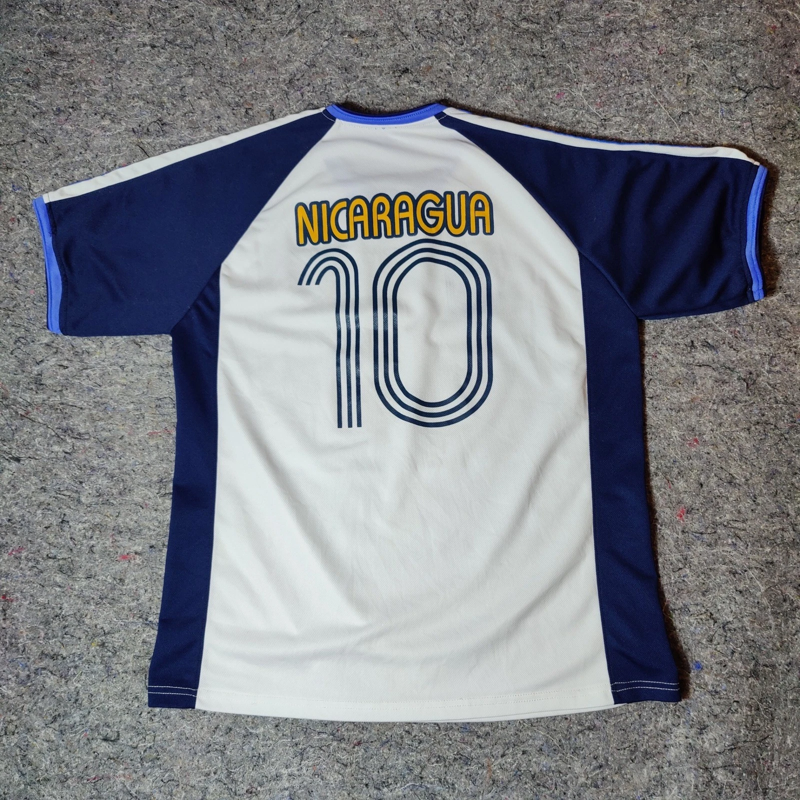 Vintage Joma Nicaragua National Team Soccer Jersey Mens White Blue #10