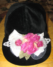 Fancy Hat Toddler Girls Black Hat W/ Flower 100 Cotton One size NEW