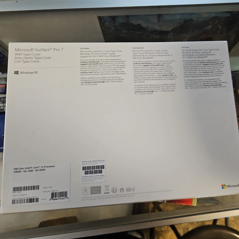 Microsoft Surface Pro 7 12.3" (128GB SSD, Intel Core i3 10th Gen., 3.40 GHz,... - Image 2 of 2