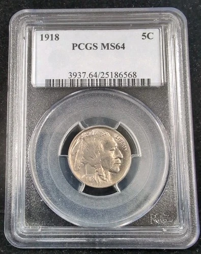 1918 5C Buffalo Nickel PCGS MS64 #6308