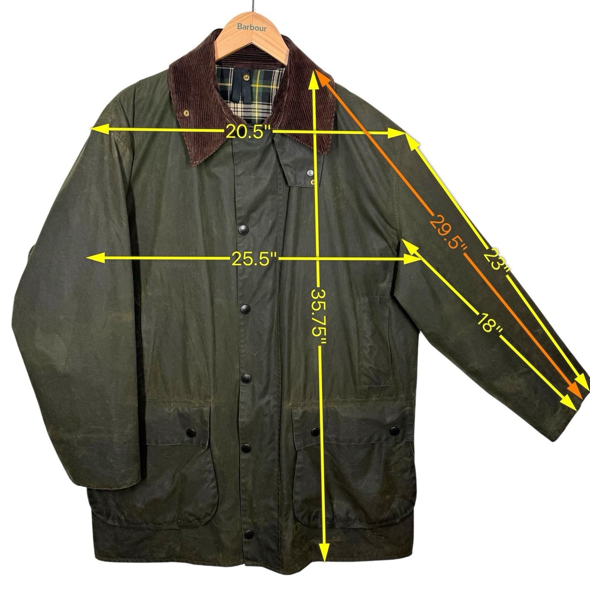 Barbour A200 Border 42 Inch 107cm Vintage Wax Jacket for sale