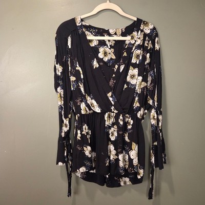 Free People Women's Tuscan Dreams Long Sleeve Tunic Size XS Floral Print
