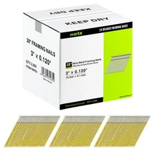 1,000-2,000 Counts Framing Nails 28 Degree 3 Inch Smooth Shank Galvanized Finish