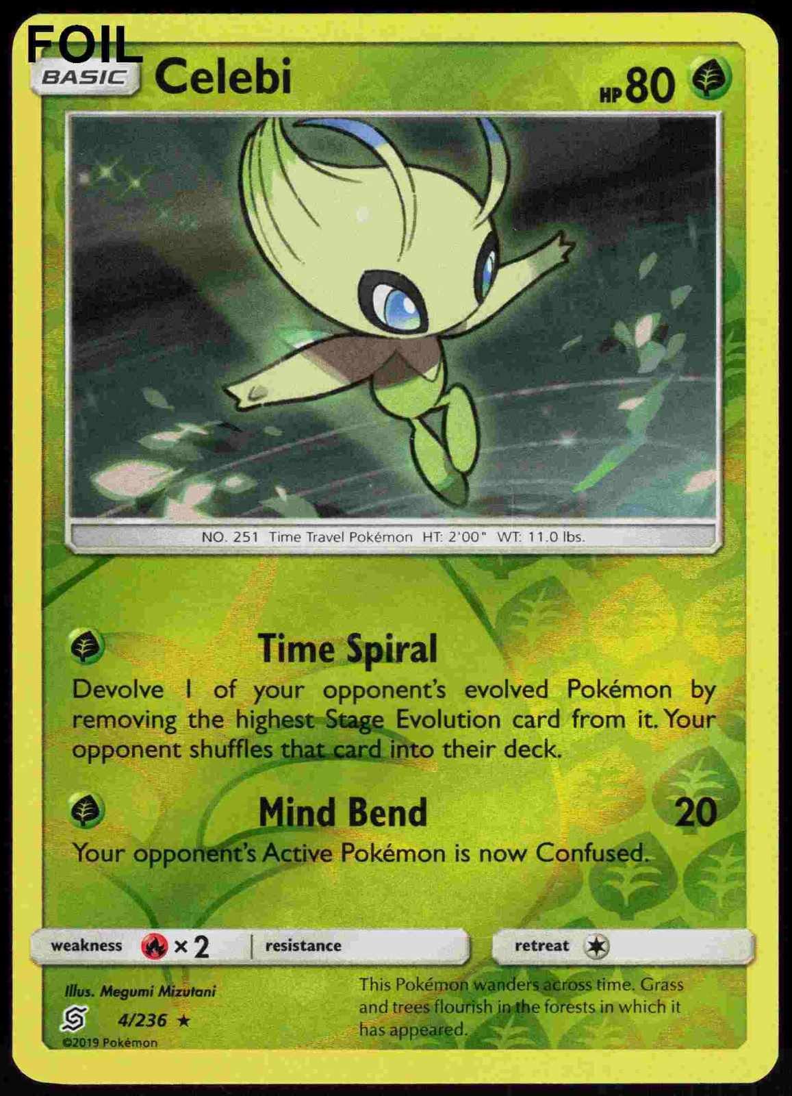Celebi - 4/236 - NM - Reverse Holo - Unified Minds - Pokemon