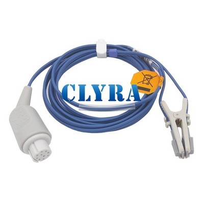 SpO2 Sensor Probe Cable Adult Ear Clip Compatible with GE-Datex Ohmeda OXY-E4-N