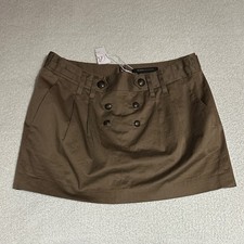 NWT (SIZE: 2) BCBGMaxAzria Brown Skirt with Button Accents