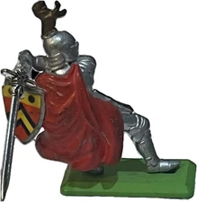 Vintage Britains Deetail Silver Crusader Knight with Two-Handed Sword