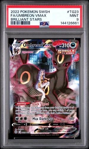 2022 POKEMON SWORD & SHIELD BRILLIANT STARS #TG23 FULL ART/UMBREON VMAX PSA 9
