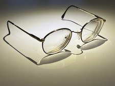 Vintage BerDel Sferoflex Eyeglass Frames Round Gold Tone Black GEPBLACK Italy