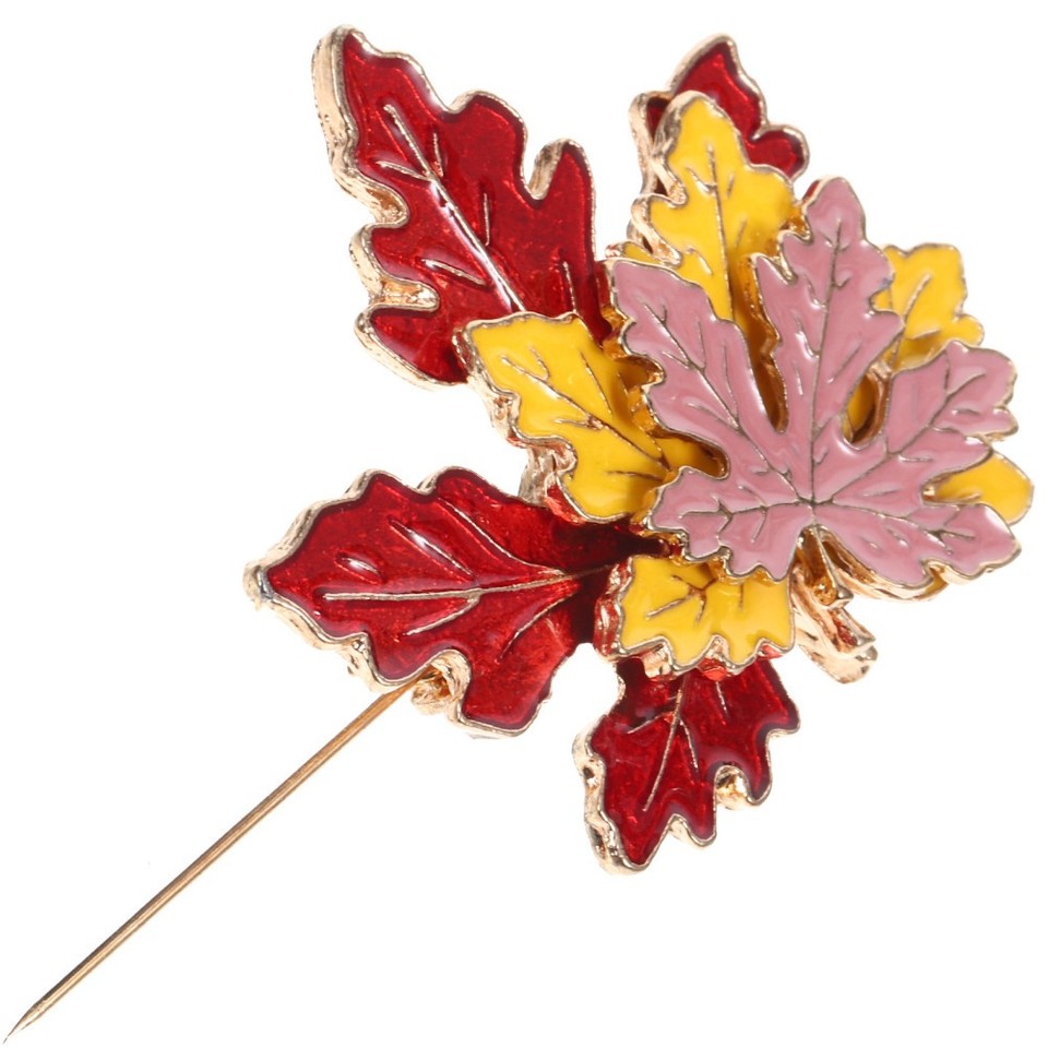 Multi Color Maple Leaf Brooch Lapel Pin for Suit Shawl Backpack Clothes ...
