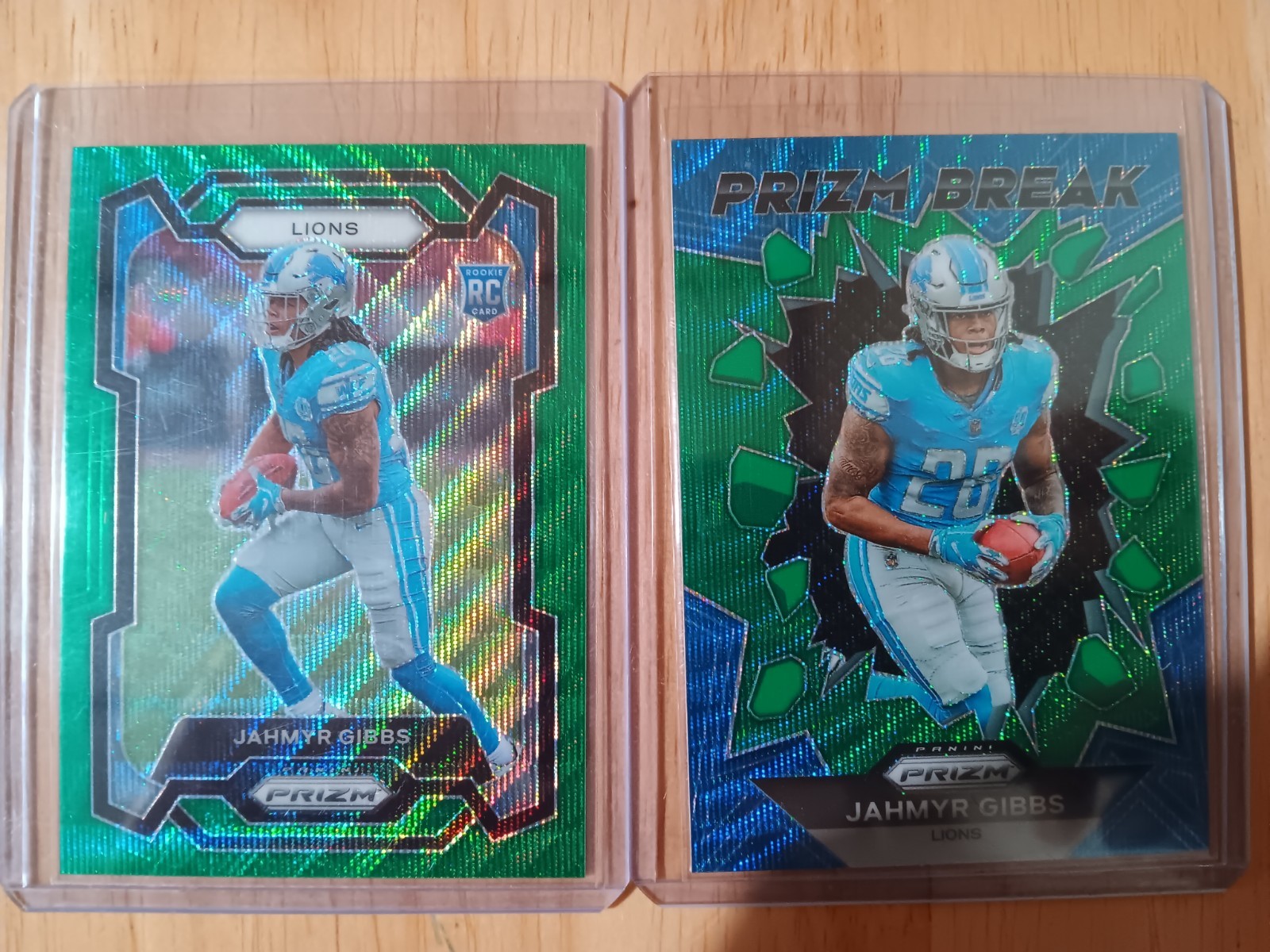 2023 Panini Prizm Prizm Break Jahmyr Gibbs #PB-5 Green Wave Prizm (RC)