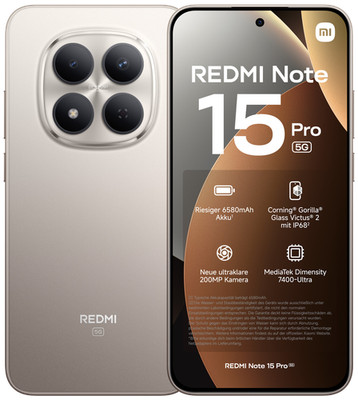 Xiaomi Redmi Note 15 Pro 5G Dual-SIM 256 GB silber Smartphone Handy Ohne Vertrag