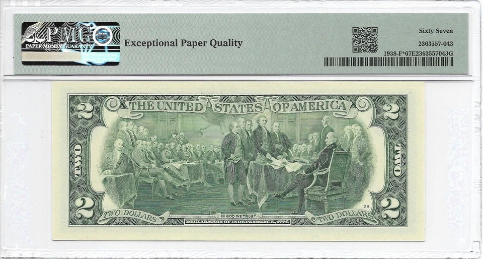2003A $2 ATLANTA *STAR* ⭐️ FRN PMG Superb Gem Uncirculated 67 EPQ. SCARCE Series - Image 3 of 3