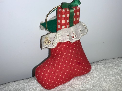 Christmas Stocking Cloth Ornament with Elf and Packages - Picture 3 of 4