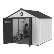 8'x10'ft All-Weather Resin Storage Shed Reinforced Resin Floor Double Wall Panel