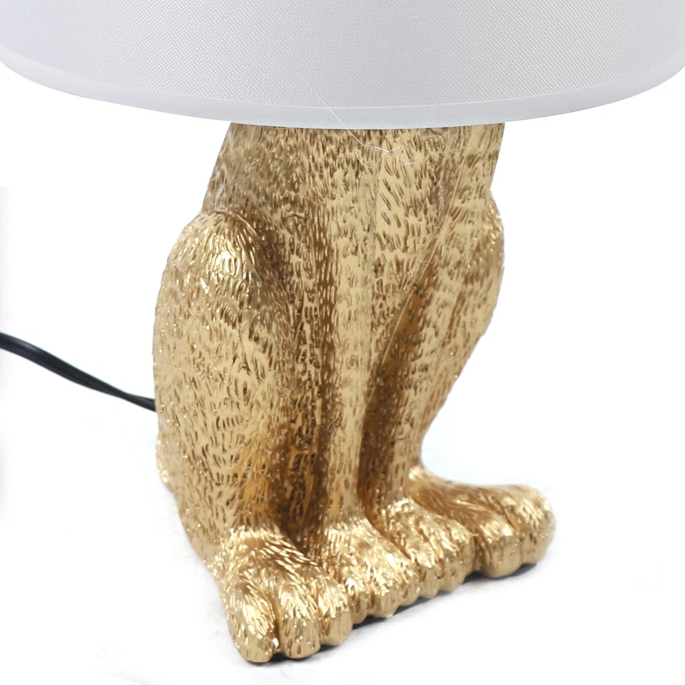 Gold Rabbit Bunny Table Lamp Reading Eyes Protect Lamp Bedside Night Light USA - Image 3 of 4