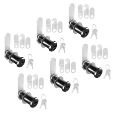 6 Pcs Cabinet Locks with Keys 1-1/2'' Cam Lock Keyed Alike Fit 1-3/8'' Max Pa...