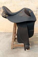 WILDRACE Leather HB Saddle, Changeable Gullets Saddle, Plastic Flexy Tree