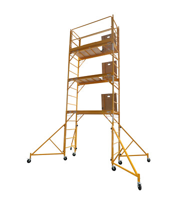 18 Foot Scaffold  Tower w/ Hatch 1000 lbs capacity And 36'' Adjustable Outriggers