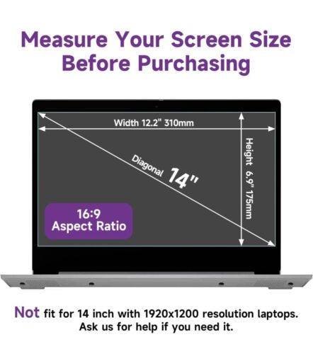 14 Inch Laptop Screen Protector -Blue Light and Anti Glare Filter (2-pk) Antogoo - Photo 6/7