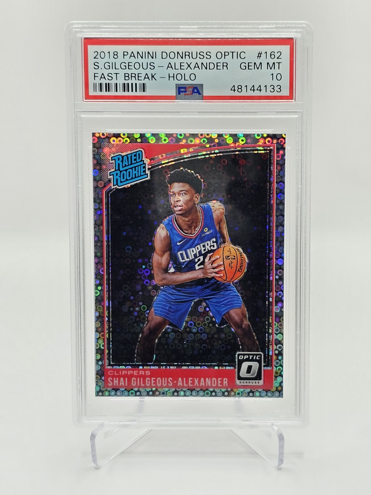 2018-19 Donruss Optic Fast Break #162 Shai Gilgeous-Alexander RC PSA GEM MT 10