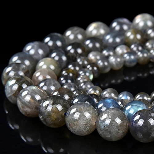 Natürlicher Labradorit Grd AA Rund 5 mm 6 mm 7 mm 8 mm 9 mm 10 mm 11 mm Lose Perlen (D497) - Bild 2 von 3