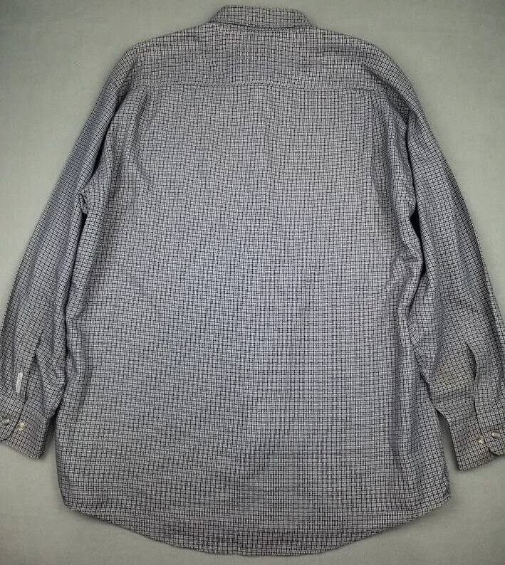 Camisa Greg Norman Hombres L Abotonada Manga Larga Rayón Golf Trabajo Y2K Cuadros Foto 4 de 4