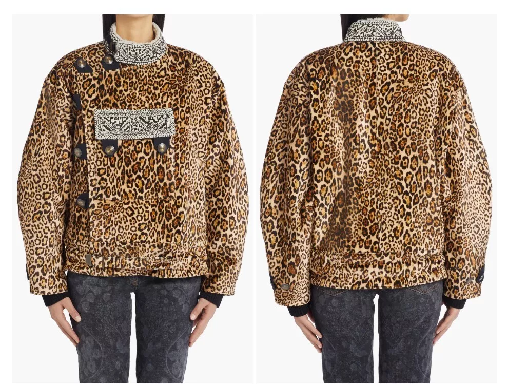 Leopard velvet jacket cheap