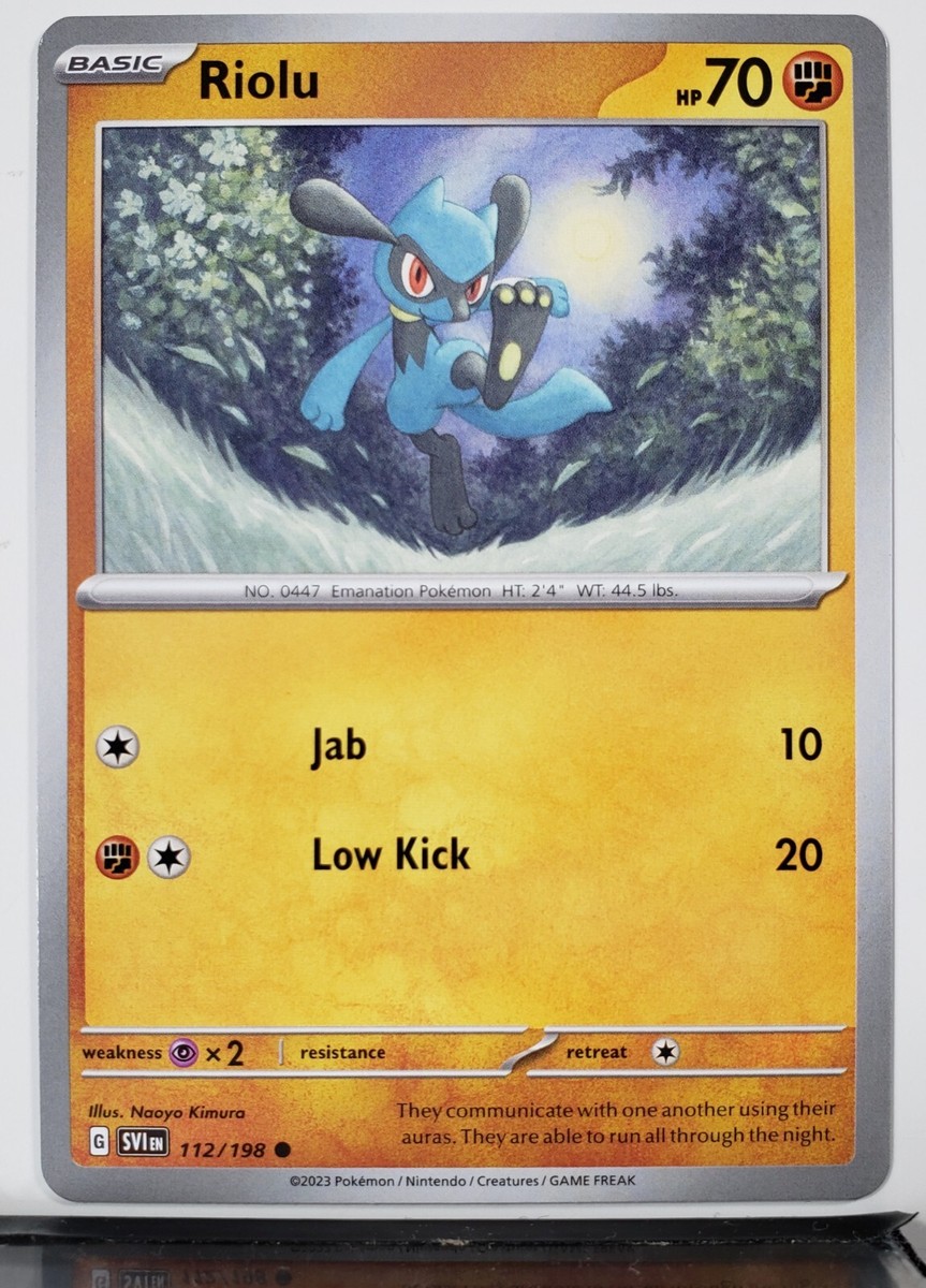 Riolu 112/198 - NM / M - Scarlet Violet Pokemon Card - Naoyo