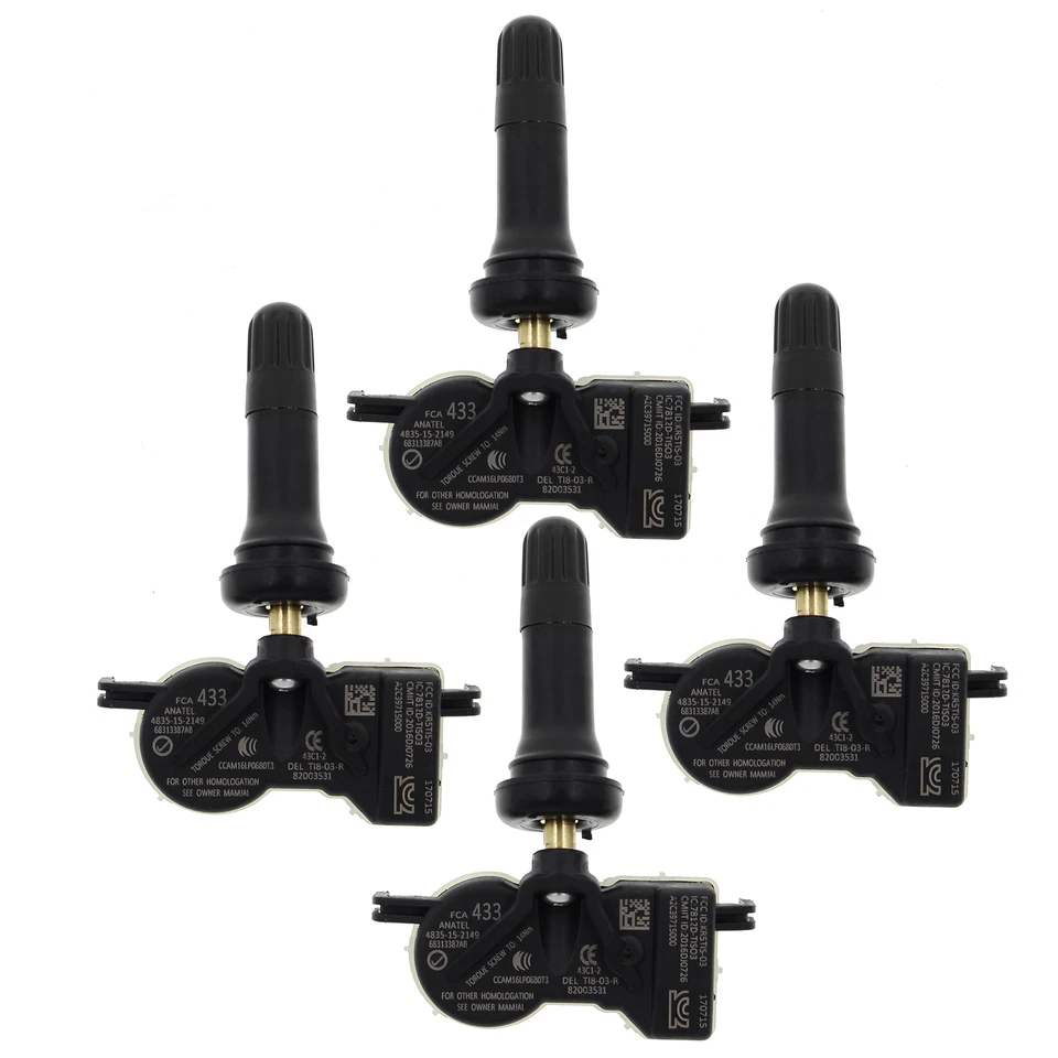 Jeep Renegade 2015 2016 2017 2018 nuevo 4 piezas TPMS sensor de monitor de presión de neumáticos Foto 3 de 4