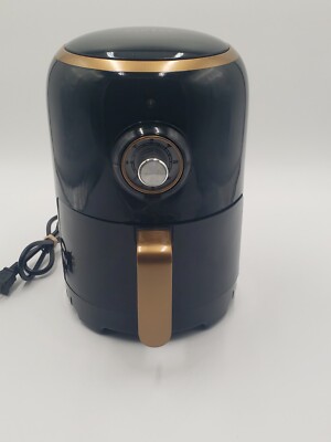 Retro Style Compact Air Fryer   Sleek Design with Gold Accents