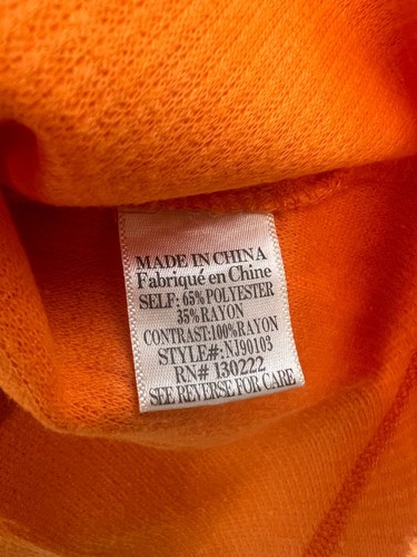 New In Orange Shacket Shirt Jacket Button Up Waffle Knit Raw Hem Women's Size L - Picture 4 of 10