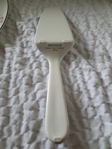 Vintage Mikasa ""Seidenblumen"" Keramik Kuchenplatte mit passendem Server, 1980er, - Bild 5 von 6