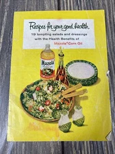 Mazola Corn Oil Recipes For Your Good Health Pamphlet Book 19 Salads Dressings