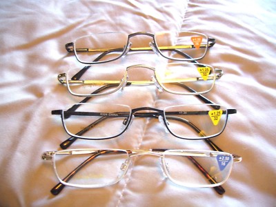 Men's Reading Glasses 1/2 Moon 1.25 ~ 3.00 Women's Readers Top Half Rimless R324
