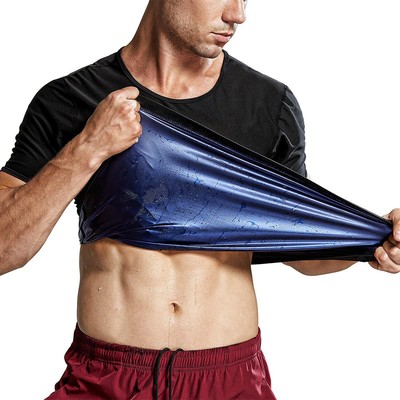 Men Heat Trapping Sweat Shirts Body Shaper Workout Sauna Suits Slim Vest Tank US