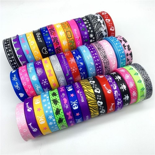 Mix Style Grosgrain Ribbon -Colorful Printed Ribbons Craft Sewing Supply 10Yards - Picture 11 of 14