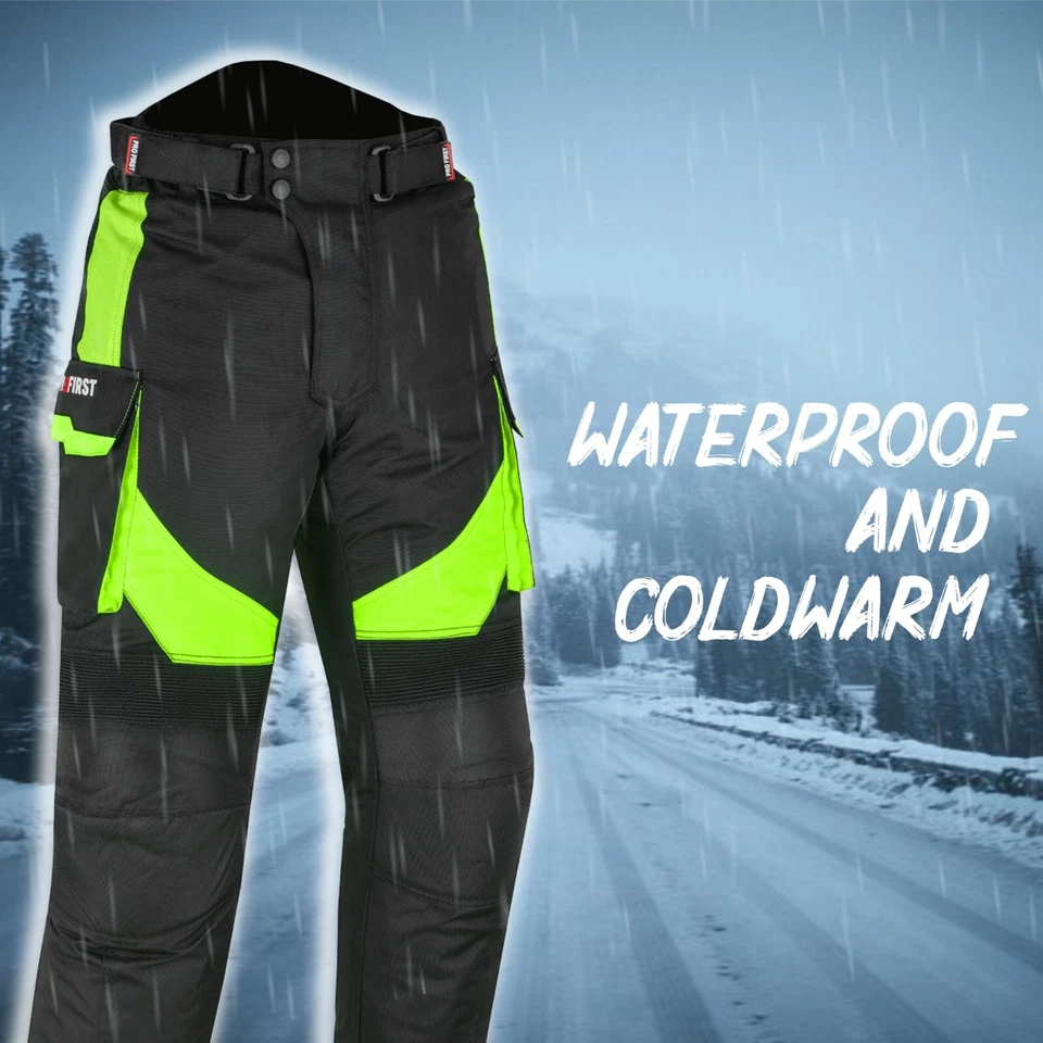 WATERPROOF CE ARMOURED Motorcycle Trousers Thermal Lined Riding Pants Motorbike - Image 4 of 4